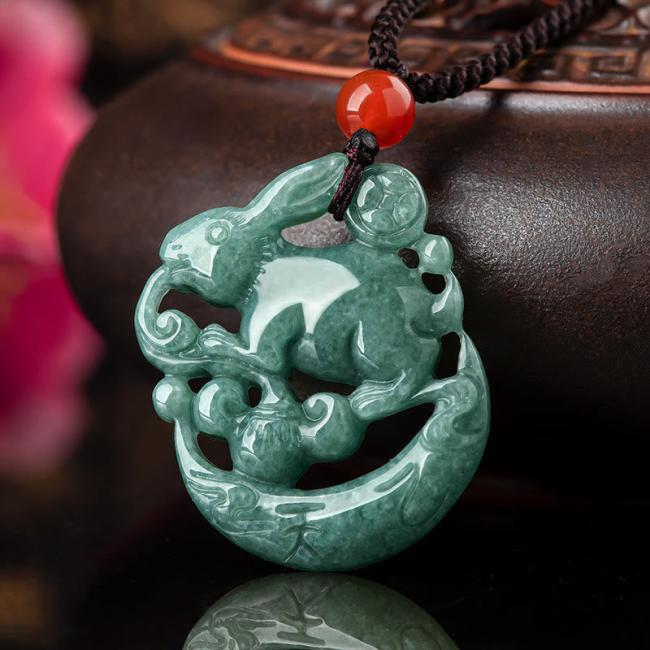 Necklaces & Pendants | Year of the Rabbit Jade Luck Crescent Mooon Necklace Pendant Jewelry Necklaces & Pendants