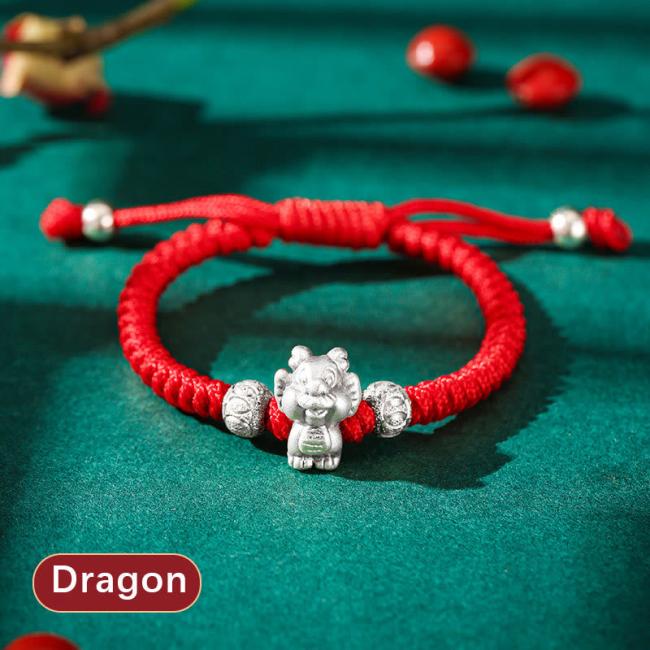 Bracelets | 999 Sterling Silver Chinese Zodiac Red Rope Luck Handcrafted Kids Bracelet Bracelets Bracelets