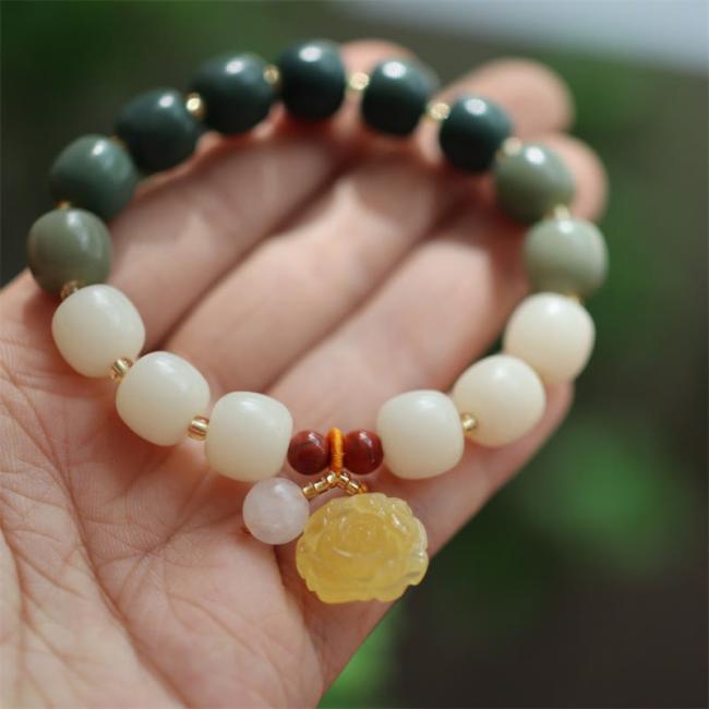 Bracelets | Gradient Bodhi Seed Amber Lotus Peace Bracelet Bracelets Bracelets