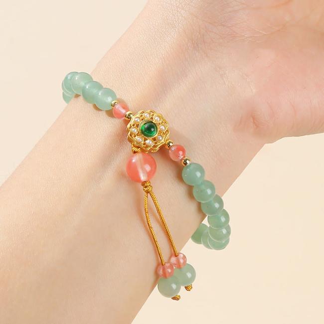 Bracelets | Green Aventurine Luck Bead Tassel Bracelet Bracelets Bracelets