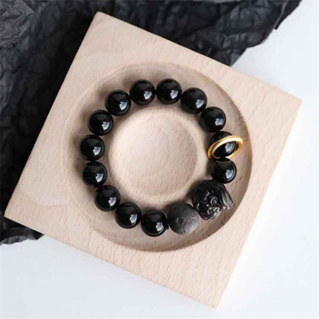 Bracelets | Black Obsidian Silver Sheen Obsidian Lion Strength Bracelet Bracelets Bracelets