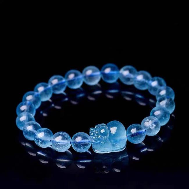 Bracelets | Natural Aquamarine Pixiu Serenity Healing Bracelet Bracelets Bracelets